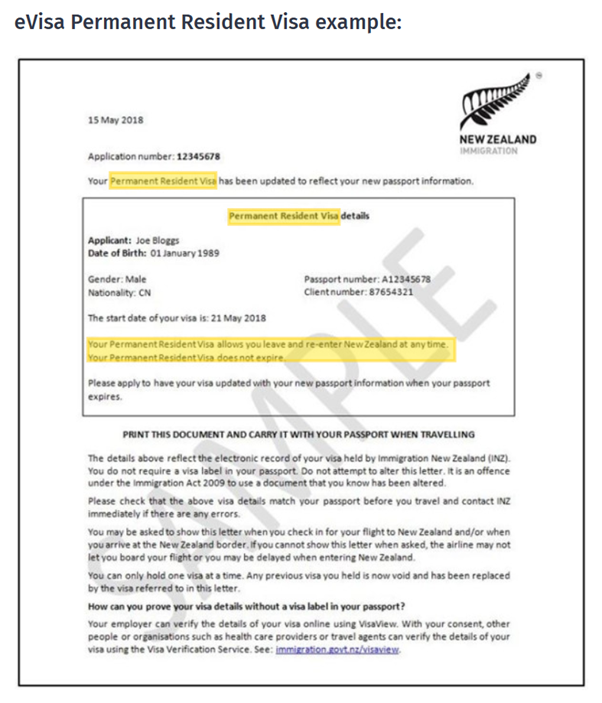 PR e-visa